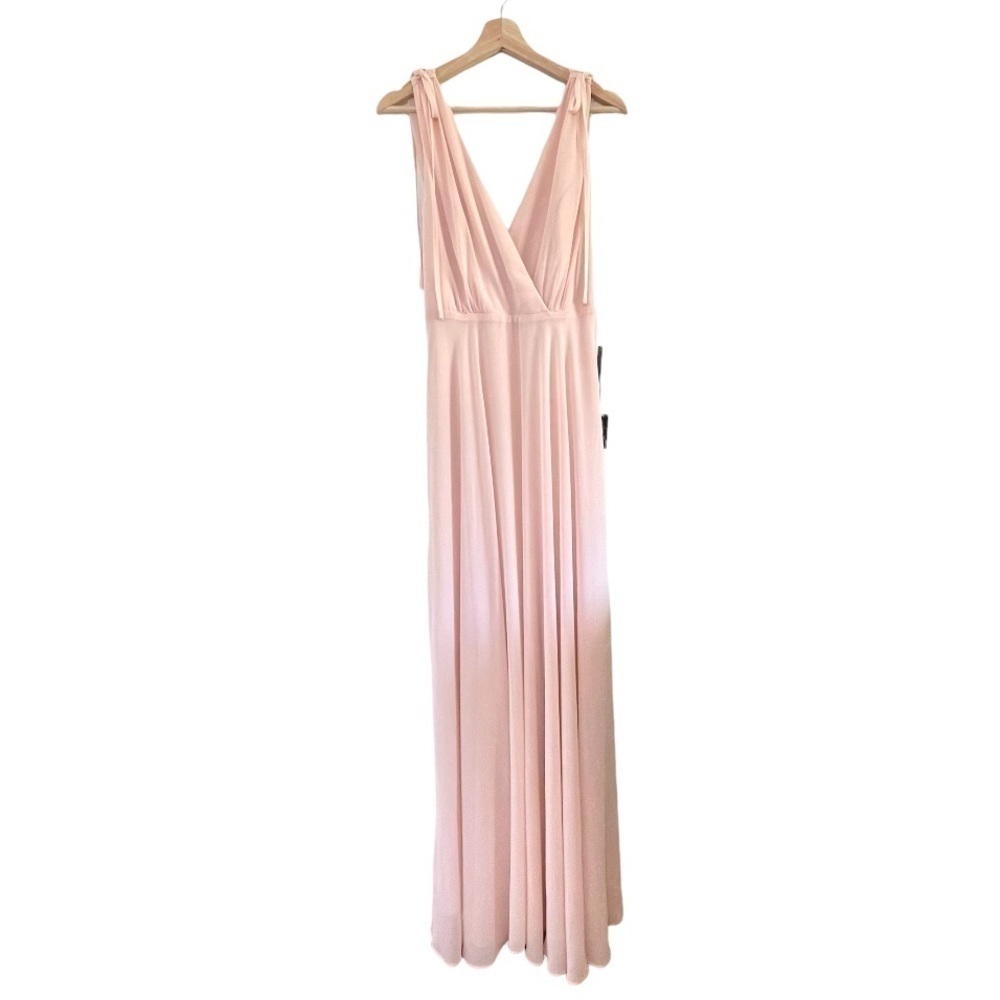 NWT Lulus Dance the Night Away Lovely Blush Pink Backless Maxi Dress Gown Large - Picture 5 of 16